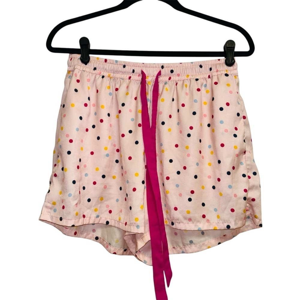 summersalt Pink Polka Dot Short Pajama Set with Multicolor Dots - Picture 3 of 14